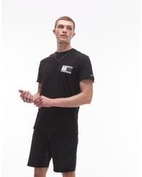 Tommy Hilfiger - Camiseta Negra Con Estampado De Bandera De Cachemir En La Espalda De - Lyst