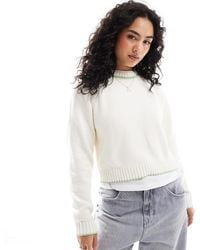 ASOS - Crew Neck Jumper With Fashioning Detail And Tipping - Lyst