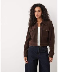 Barneys Originals - Cropped Buffalo Suede Jacket - Lyst
