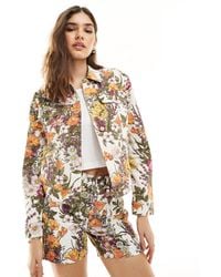 Wrangler - Heritage - veste en jean d'ensemble à imprimé fleuri - Lyst