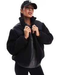 South Beach - Borg Zip Up Padded Jacket - Lyst