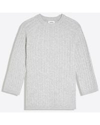 Bershka - Cable Knit Round Neck Jumper - Lyst