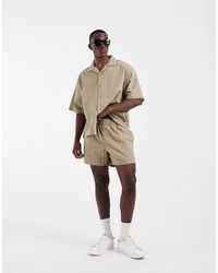 ASOS - Co-ord Short Length Linen Look Striped Shorts - Lyst
