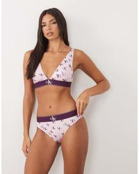 Calvin Klein - Graphic Logo Print High Waist Bikini Brief - Lyst