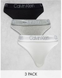 Calvin Klein - – body – baumwoll-tangaslip mit hohem beinausschnitt im 3er-pack - Lyst