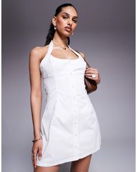 Princess Polly - – neckholder-minikleid aus baumwoll-popeline - Lyst