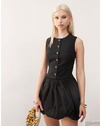 Amy Lynn - Waistcoat Mini Puffball Dress - Lyst