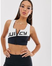 Juicy Couture Zip Up Sports Bralet - Black