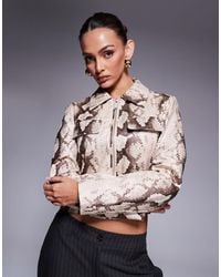 River Island - – harrington-jacke aus kunstleder - Lyst