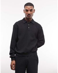 ASOS - Ruimvallende Geribbelde Jersey Polo - Lyst
