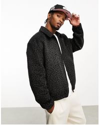 ASOS - Oversized Wool Look Harrington Jacket - Lyst