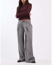ASOS - Tailored Low Rise Wide Leg Trousers With Asymmetric Waistband - Lyst