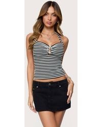 Edikted - Lovina Textured Striped Halter Top - Lyst