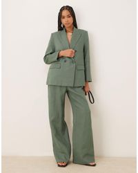 Mango - – weit geschnittene hose aus leinen - Lyst