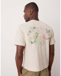 ASOS - Cropped Relaxed Linen Mix T-shirt With Food Graphic - Lyst