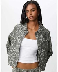 Stradivarius - Animal Print Jacket With Pockets - Lyst