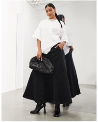 ASOS - Denim A-line Maxi Skirt - Lyst