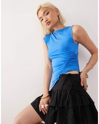 Weekday - Asymmetrische Top Met Gerimpelde Zijkant - Lyst