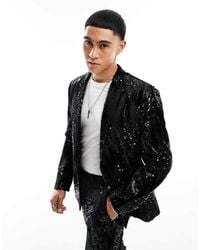 ASOS - Slim Scattered Sequin Suit Jacket - Lyst