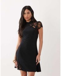 ASOS - Mandarin Collar Mini Dress - Lyst