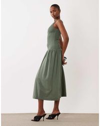 Vila - Sleeveless Smocked Midi Dress - Lyst