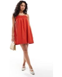 Miss Selfridge - Cotton Smock Mini Dress - Lyst