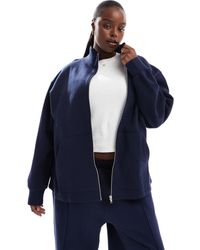 ASOS - Asos Design Curve High Neck Zip Up Sweat - Lyst
