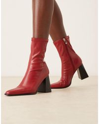 Raid - Whisper Block Heel Ankle Boots With Pointed Toe - Lyst