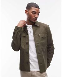 Tommy Hilfiger - Camicia Giacca Kaki - Lyst