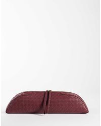 ASOS - Pochette Allungata Con Astuccio Bordeaux Intrecciato - Lyst