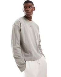 ASOS - – kastiges, langärmliges oversize-shirt aus 240 g/m2 schwerem stoff - Lyst