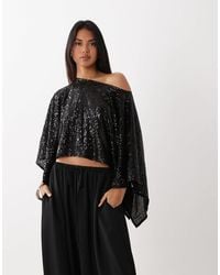 ASOS - Sequin Cape Top - Lyst