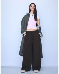 Bershka - Modal Barrel Trousers - Lyst