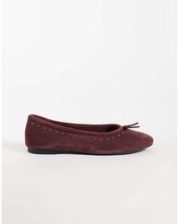Mango - 100% Leather Studded Ballet Flat - Lyst