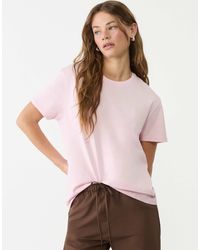 Stradivarius - – kastiges t-shirt aus schwerem stoff - Lyst