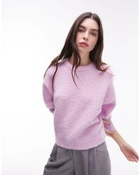 TOPSHOP - Knitted Boxy Boucle Jumper - Lyst