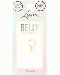 Lovisa - Plated Titanium Cubic Zirconia Charm Belly Ring - Lyst