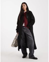 ASOS - Funnel Neck Longline Formal Trench Coat - Lyst