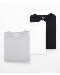 ASOS - Pack De 3 Camisetas De Color Gris Jaspeado, Negro Y Blanco Básicas Con Cuello Redondo Essentials De - Lyst