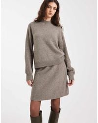Pieces - Knitted Mini Skirt Co-Ord - Lyst