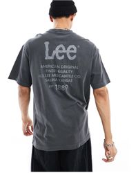 Lee Jeans - Camiseta negro lavado suelta con logo estampado en la espalda - Lyst