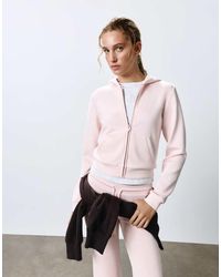 Pull&Bear - Sweatshirt Met Zachte Touch, Rits En Capuchon - Lyst