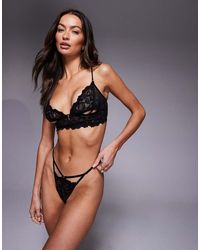 ASOS - Robbie Lace Cut Out Tanga Brazilian - Lyst