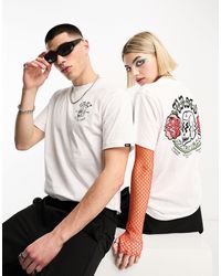 Vans - Shakn - t-shirt bianca con stampa di teschio sul retro - Lyst
