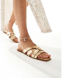 Stradivarius - Strap Detail Flat Sandal - Lyst