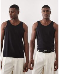 ASOS - Essentials 2 Pack Regular Fit Tank - Lyst