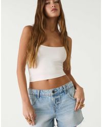Stradivarius - Top à bretelles fines en polyamide - écru - Lyst