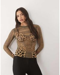 AFRM - Kaylee Mesh Crew Neck Long Sleeve Top - Lyst