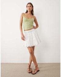 Miss Selfridge - Broderie Mix Tiered Mini Skirt - Lyst