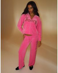 Juicy Couture - Iccle Diamante Logo Zip Up Hoodie Co-ord - Lyst